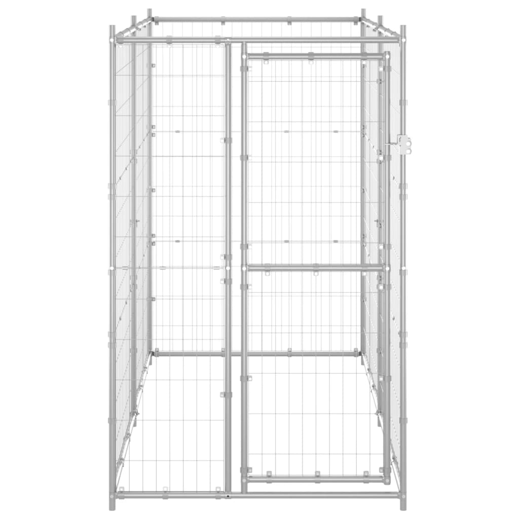 NNEVL Outdoor Dog Kennel Galvanised Steel 110x220x180 cm-1