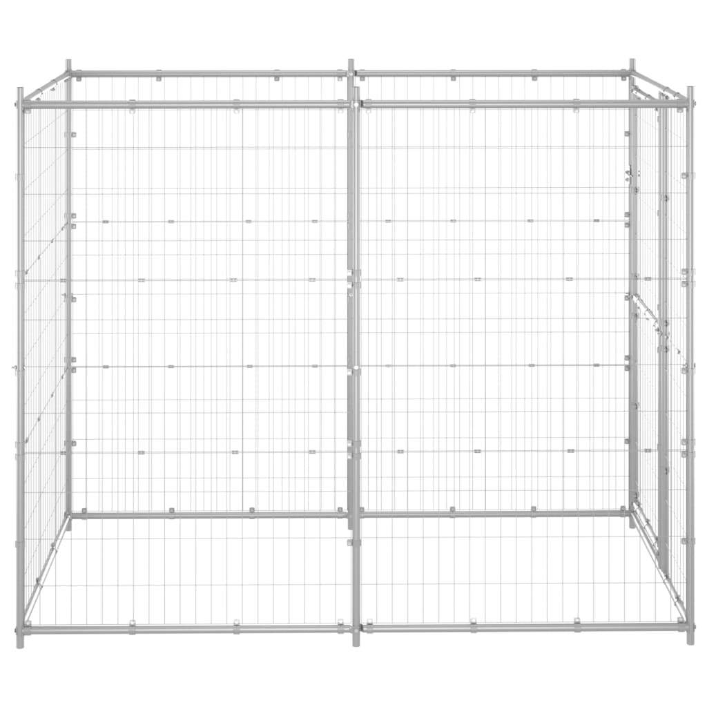 NNEVL Outdoor Dog Kennel Galvanised Steel 110x220x180 cm-2