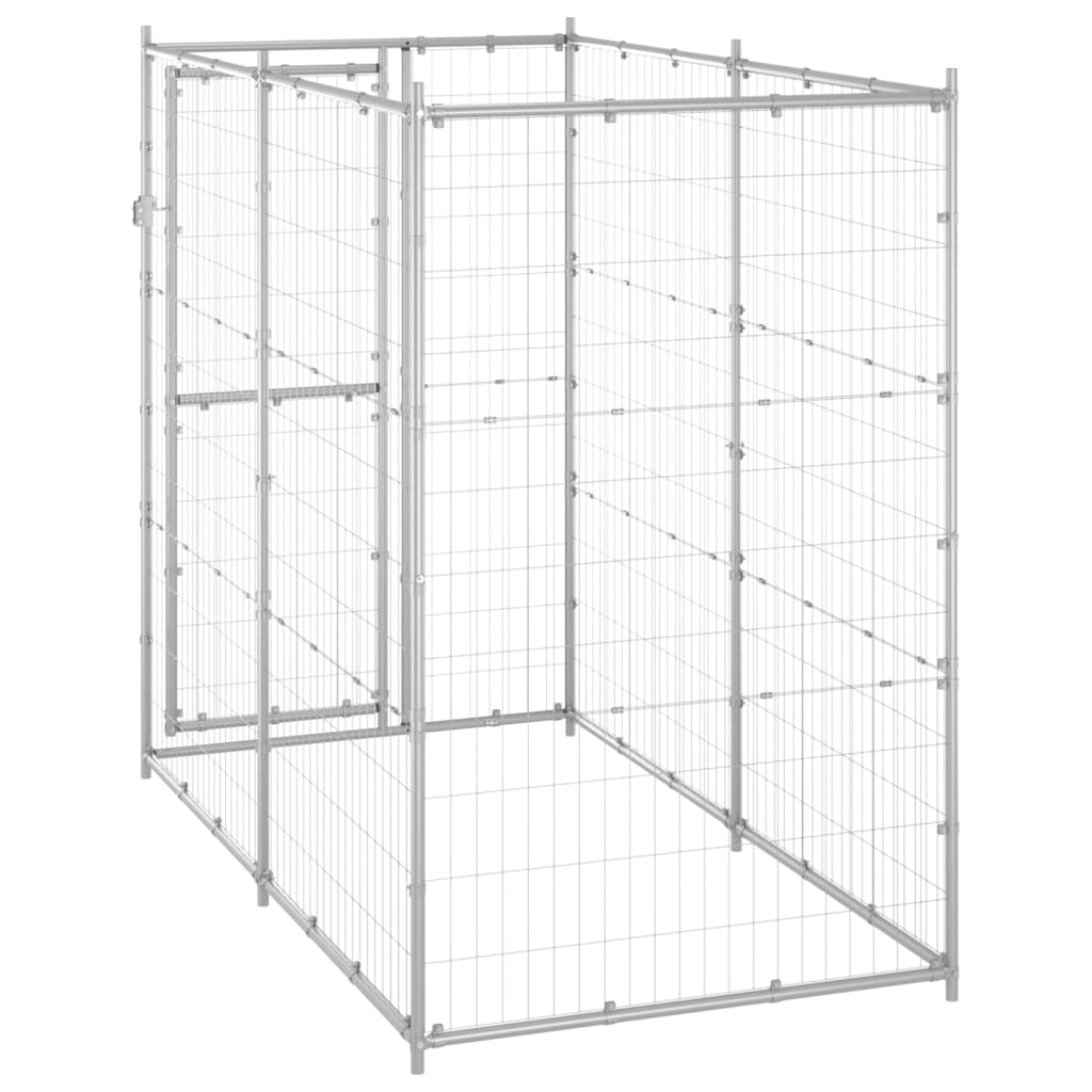 NNEVL Outdoor Dog Kennel Galvanised Steel 110x220x180 cm-3