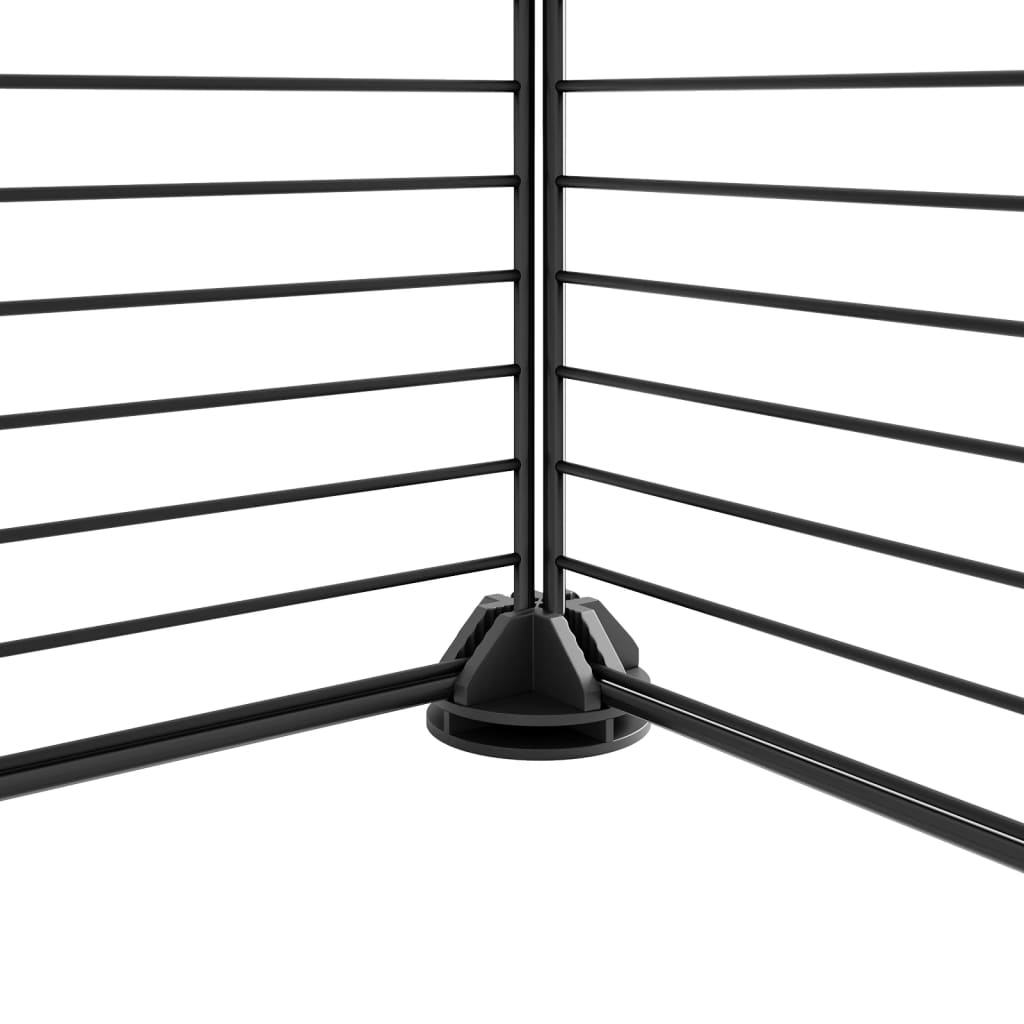 NNEVL 28-Panel Pet Cage with Door Black 35x35 cm Steel-2