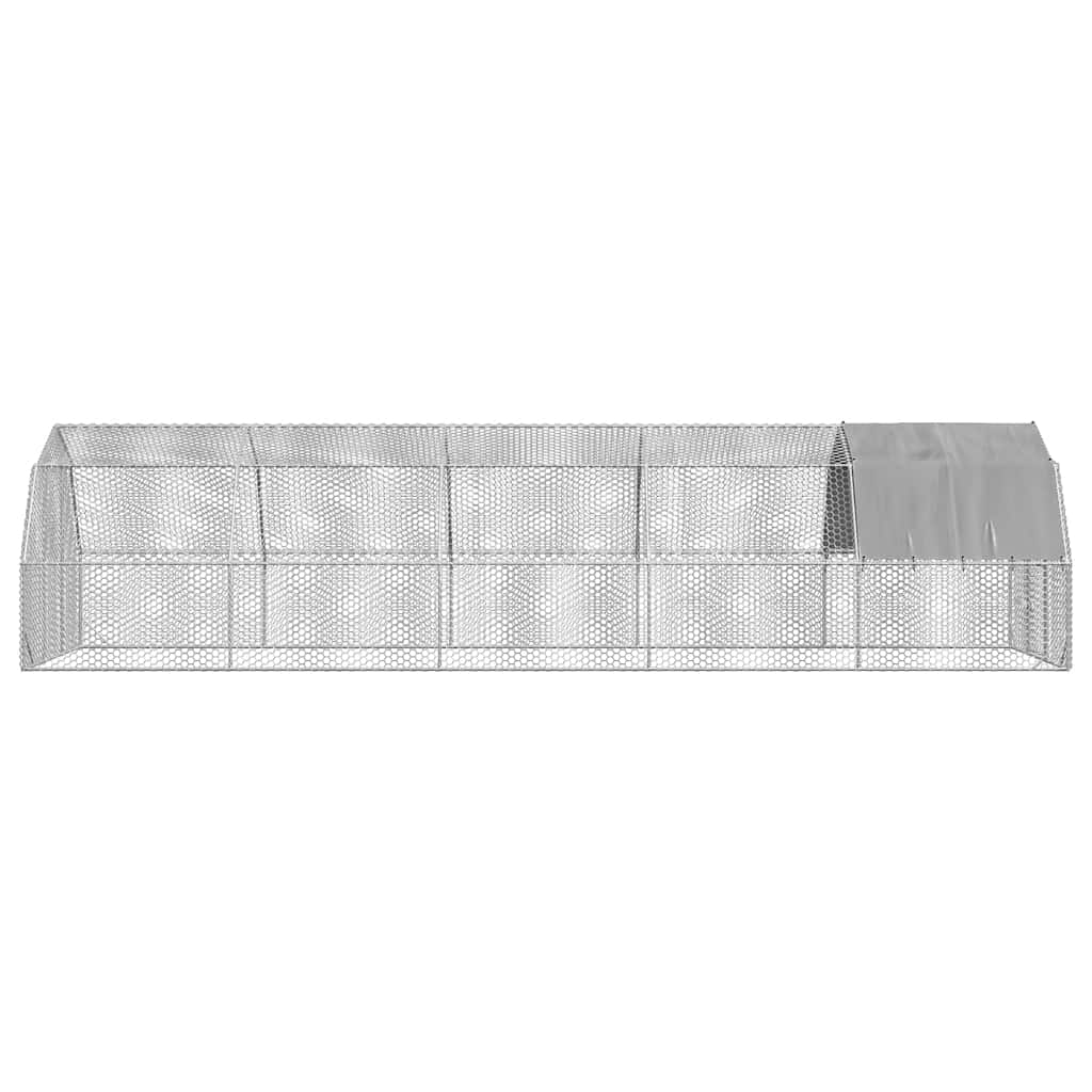 NNEVL Chicken Run with Roof 2.5x10x2.25 m Galvanised Steel-3