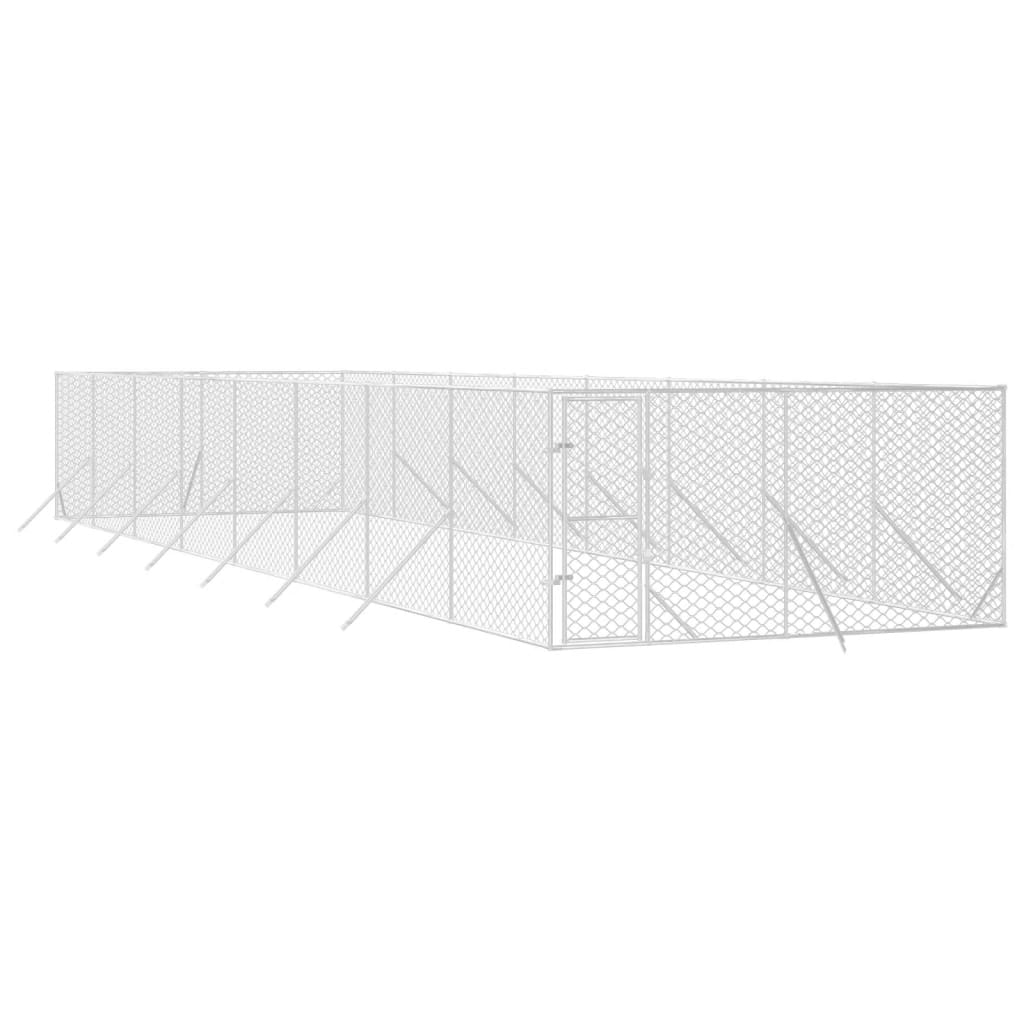 NNEVL Outdoor Dog Kennel Silver 4x16x2 m Galvanised Steel-2