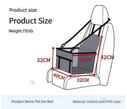 NNEDSZ Black bone print Portable Pet Car Seat for Dogs and Cats - Adjustable Car Seat Cover, Pet Travel Car Carrier with Safety Belt-1